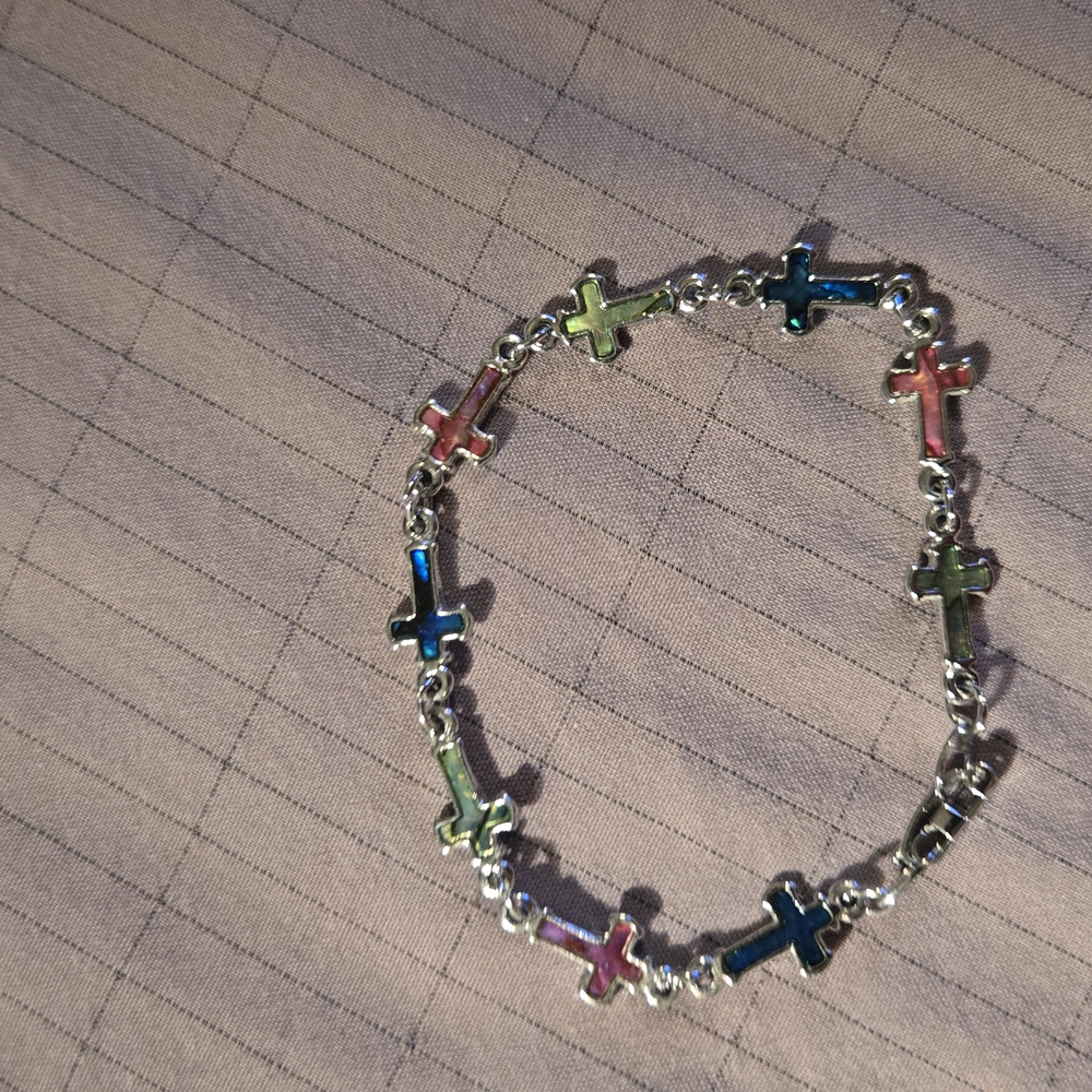 Multicolor Cross Charm Bracelet - image 2
